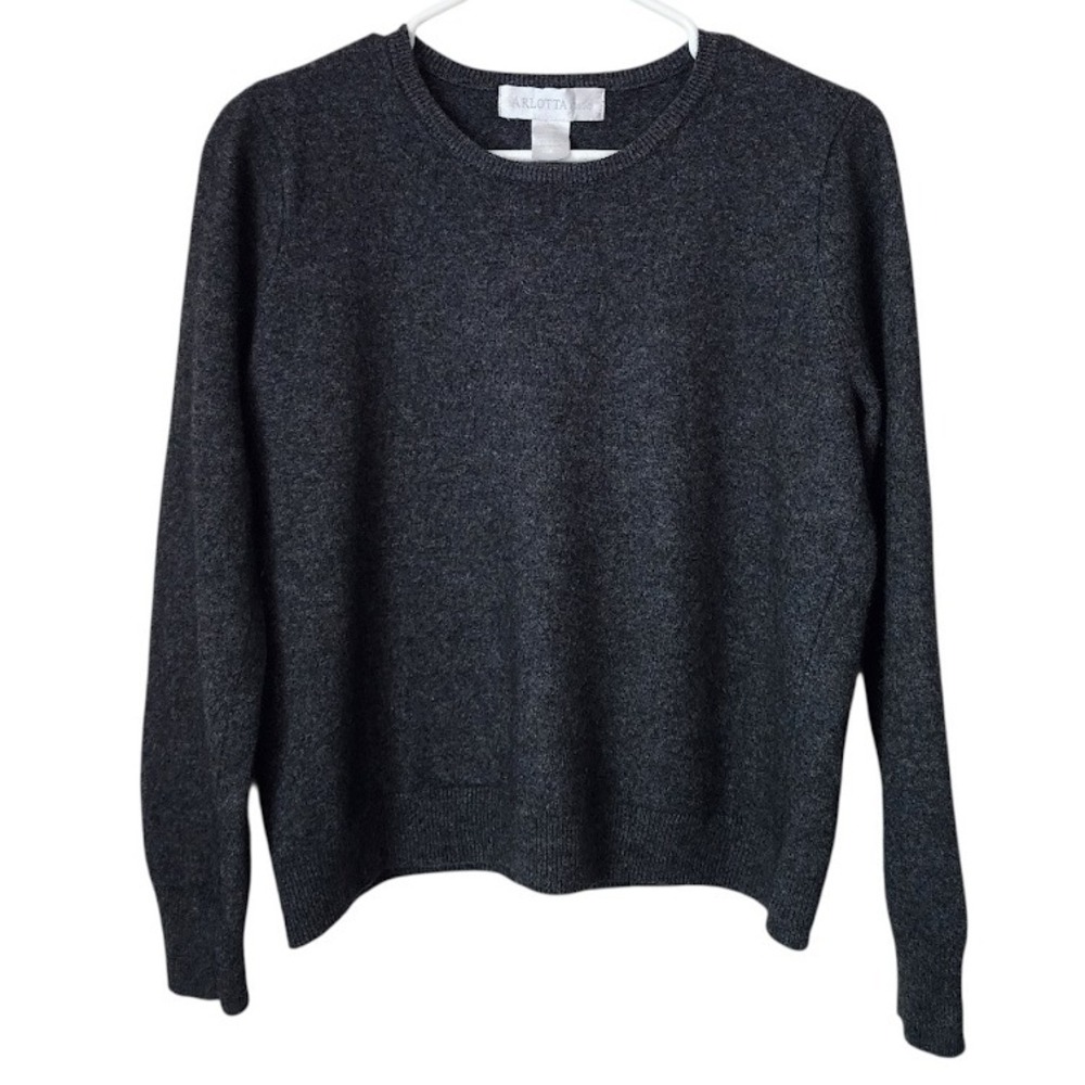 ARLOTTA Studio Cashmere Wool Blend Crewneck‎ Sweater Gray Dark Academia M